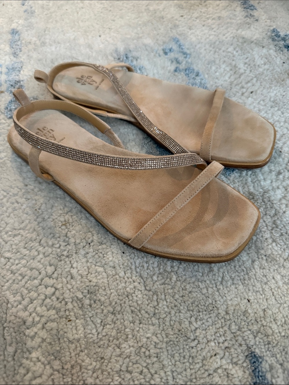 Eleventy Suede Rhinestone Sandal